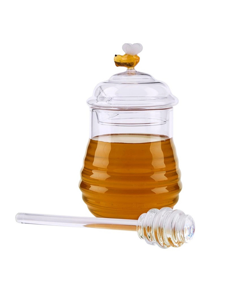 Glass Honey Jar with Dipper