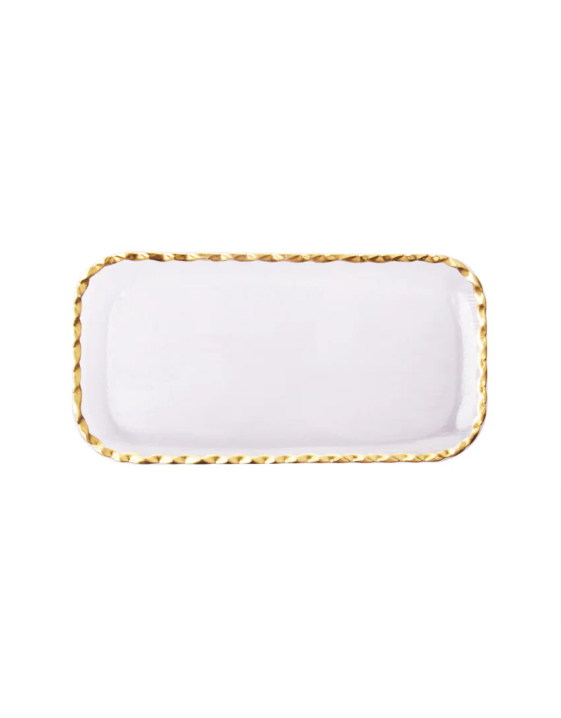 Rectangular Tray with Gold Rim