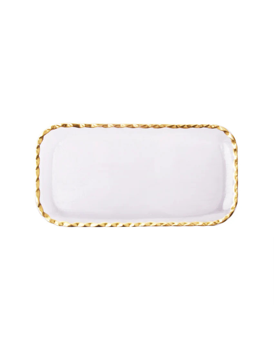 Rectangular Tray with Gold Rim