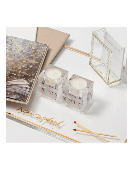 Painted Kotel Lucite Tea Light Holders