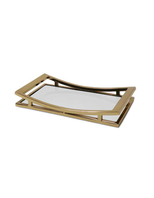 Gold Rectangle Mirror Tray