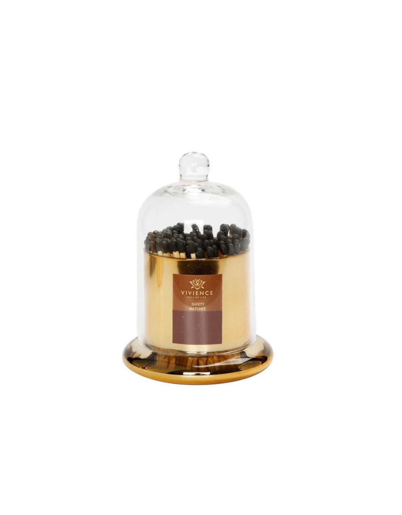 Match Holder Jar Gold Base