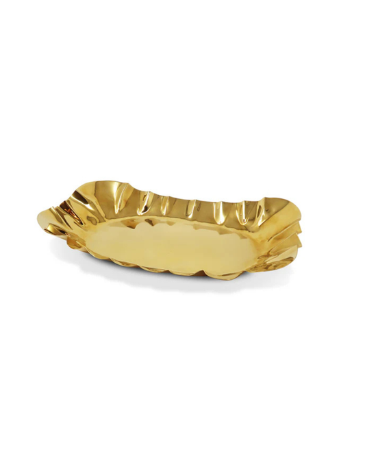 Stainless Steel Gold Hammered Serving Tray