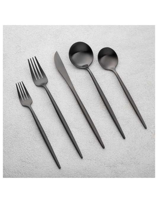Vera Black Flatware 20 Piece Set