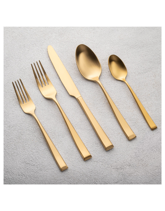Vikko Autumn Brushed Gold 20 Piece Flatware Set