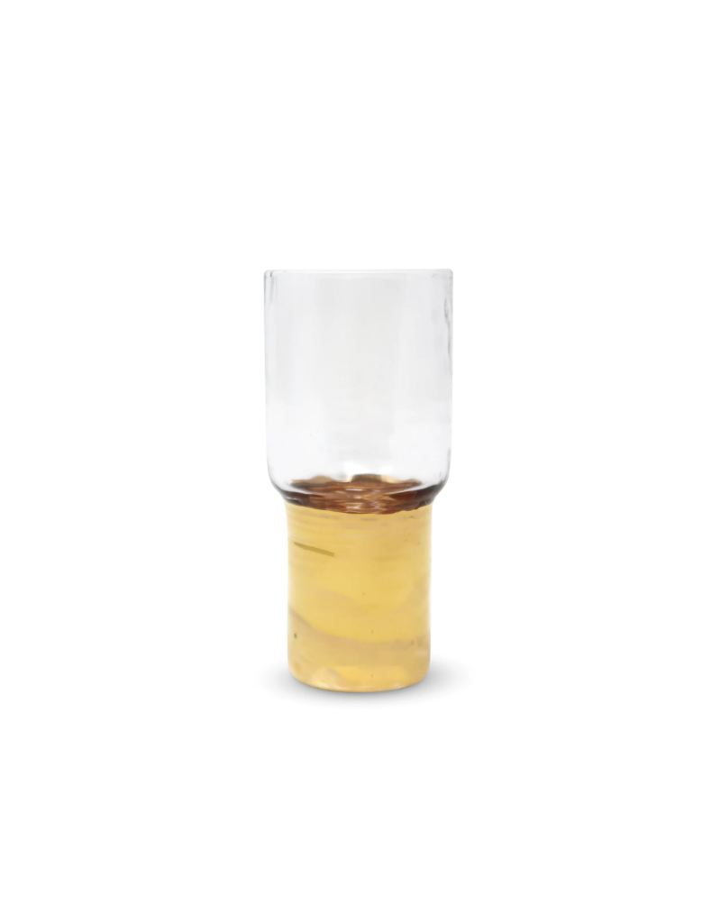 Set of 6 Hammered Shot Glasses with Gold Base