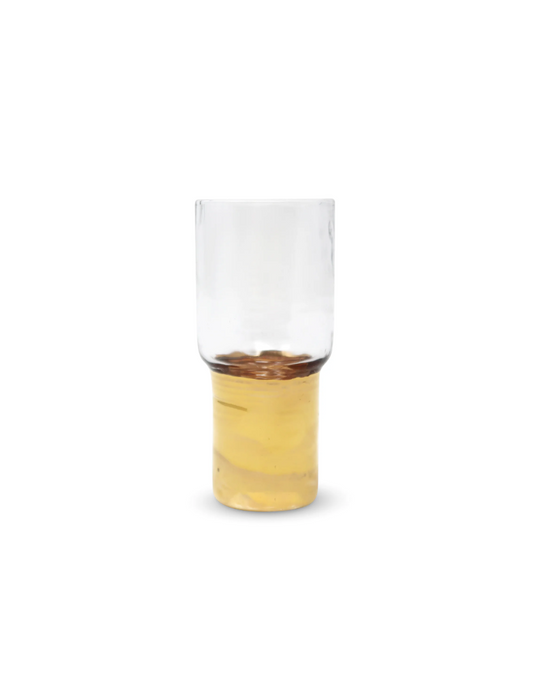 Set of 6 Hammered Shot Glasses with Gold Base