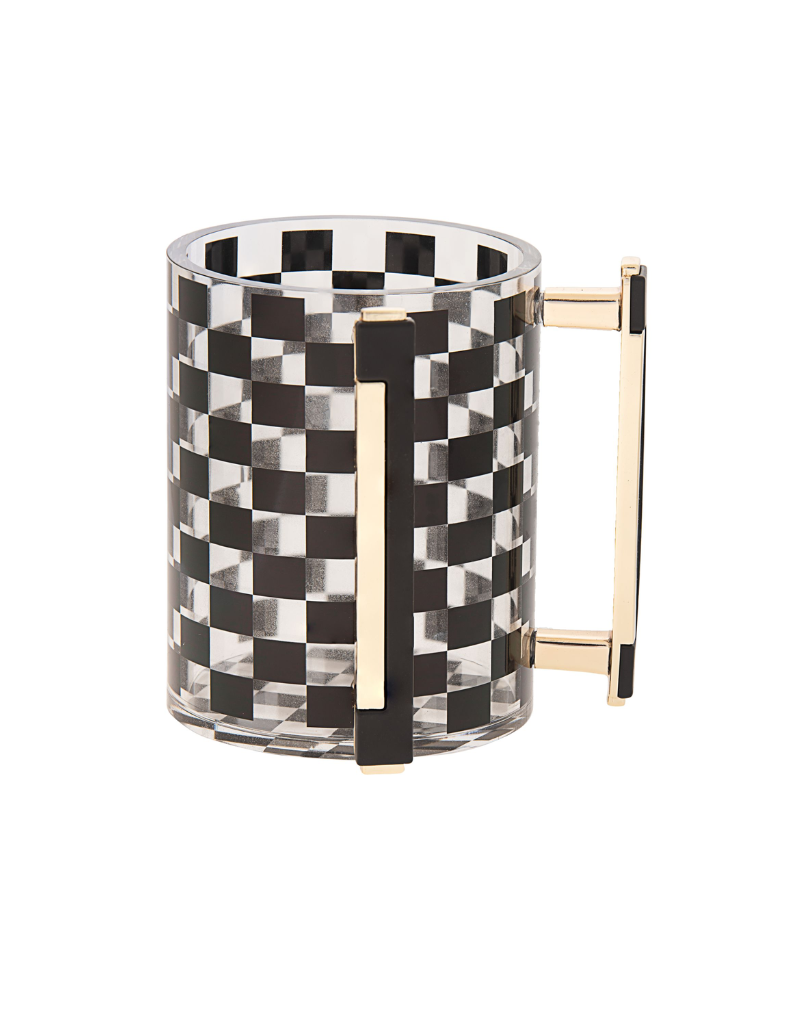 Black & Clear Checkered Washing Cup