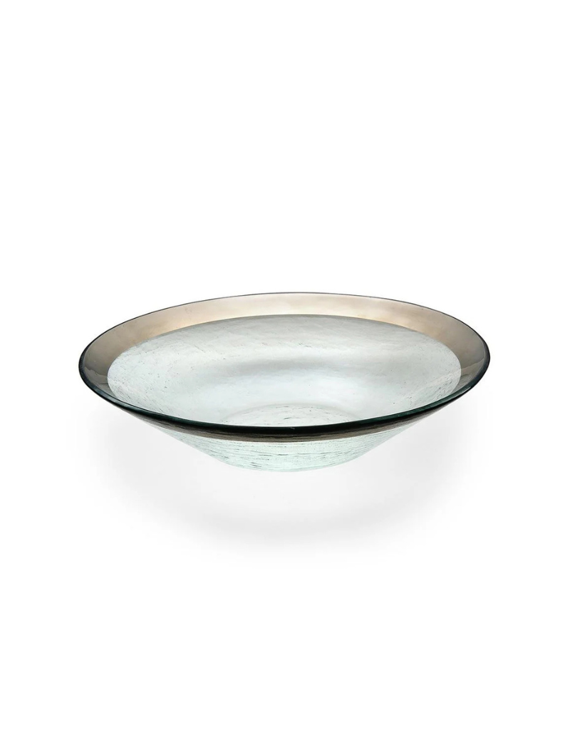 Roman Antique Large Platinum Wok Bowl