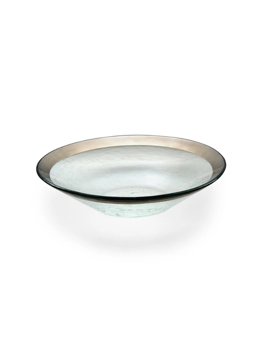 Roman Antique Large Platinum Wok Bowl