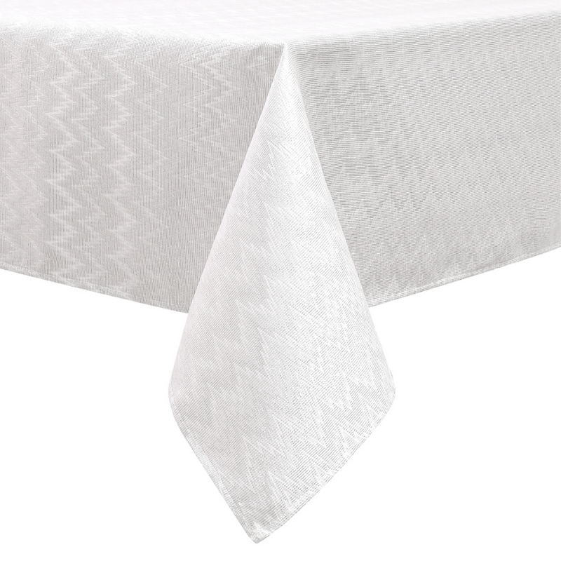 Jacquard Zig Zag Silver Tablecloth #1355