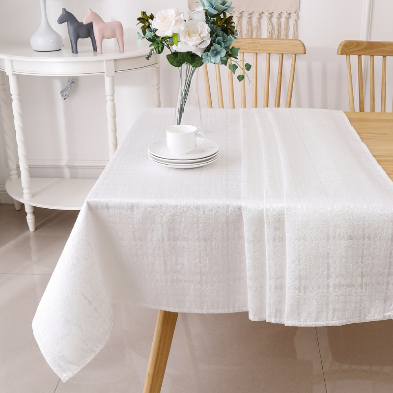 Jacquard Wave Silver Tablecloth #1357
