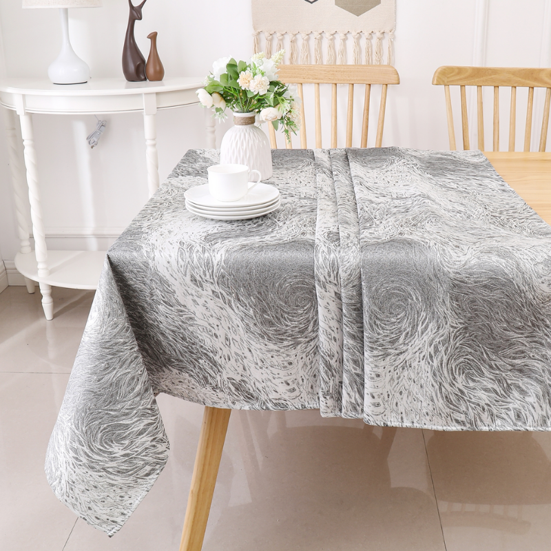 Jacquard Forest Grey Tablecloth #1353