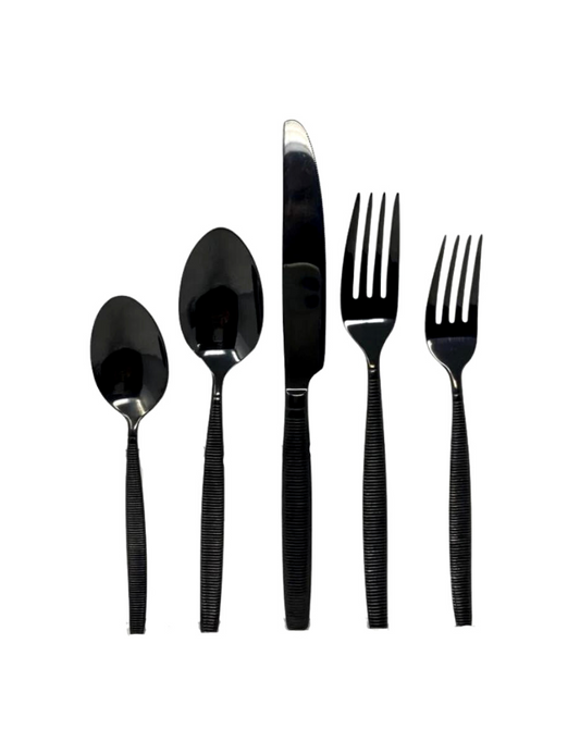 Black Stripes 20 Piece Flatware Set