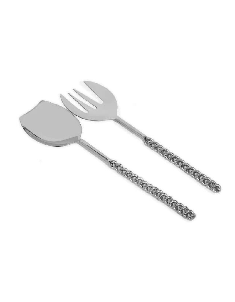 Silver Braided Salad Servers