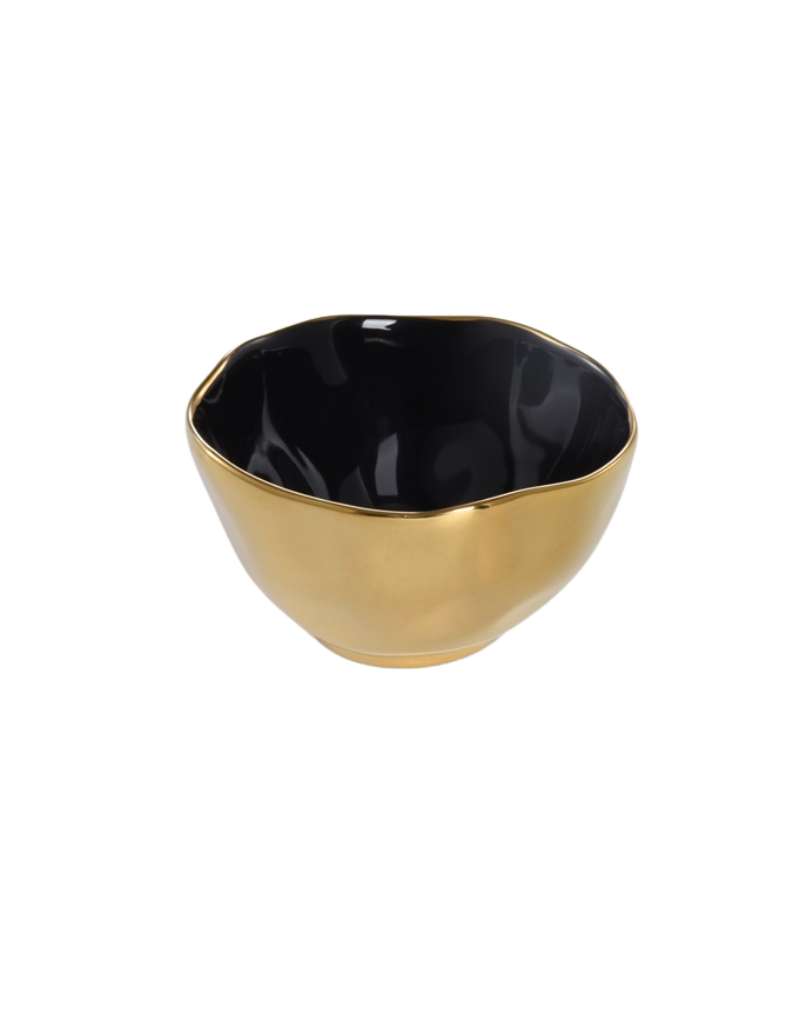 Black & Gold Porcelain Snack Bowl
