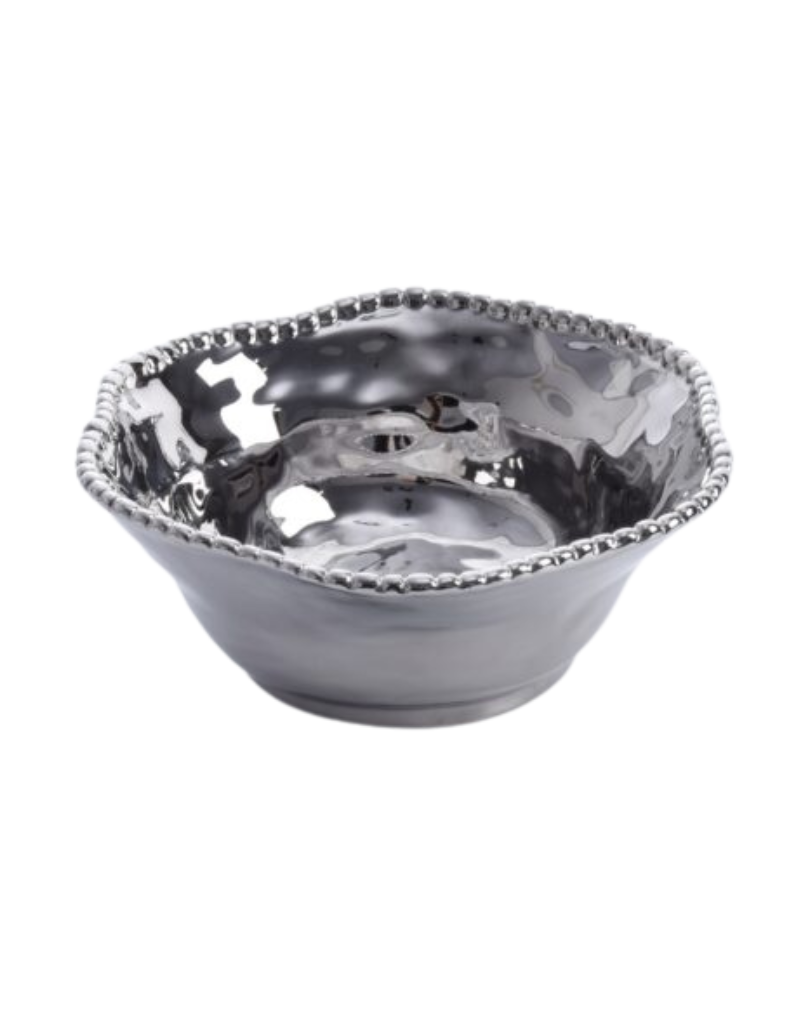 Silver Porcelain Salad Bowl