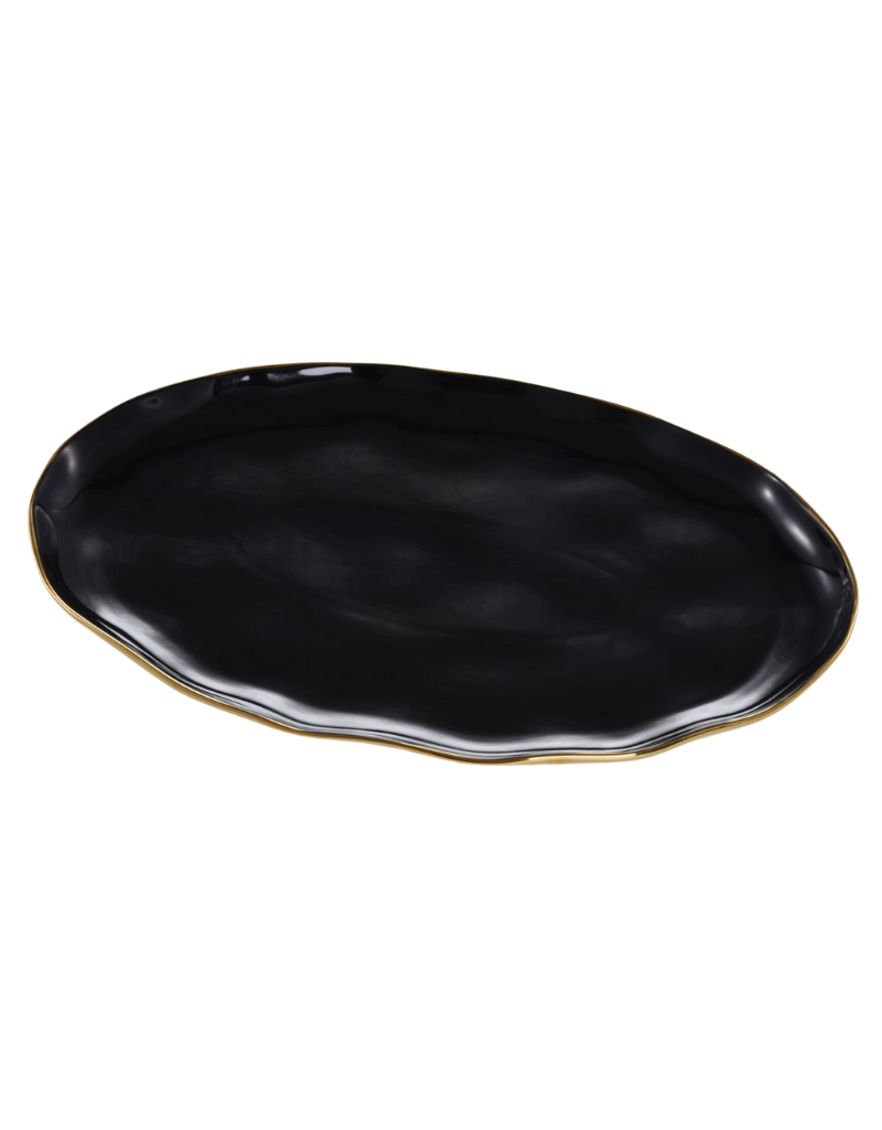Black & Gold Porcelain Platter
