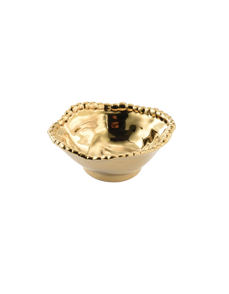 Gold Porcelain Snack Bowl