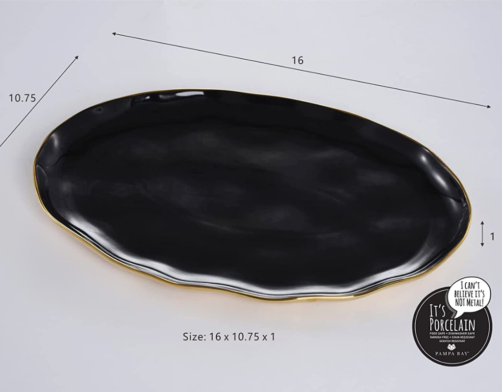 Black & Gold Porcelain Platter
