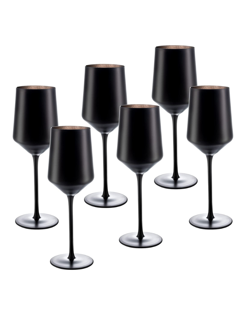 Matte Black Wine Glass Set