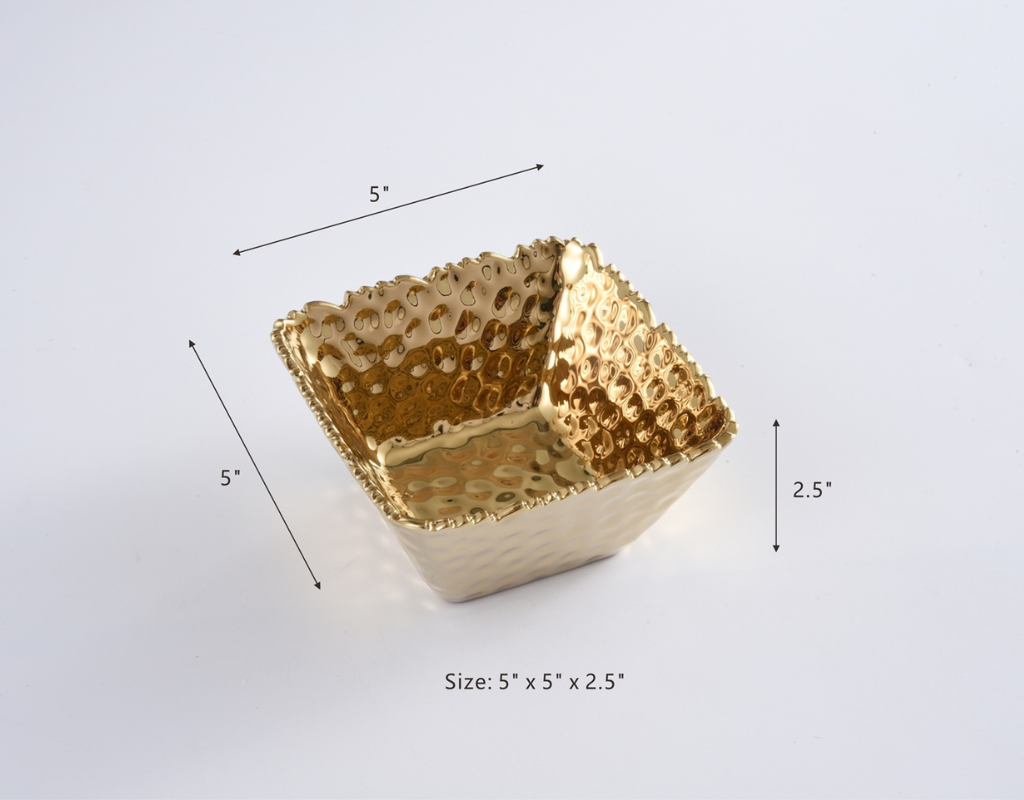 Small Square Gold Bowl