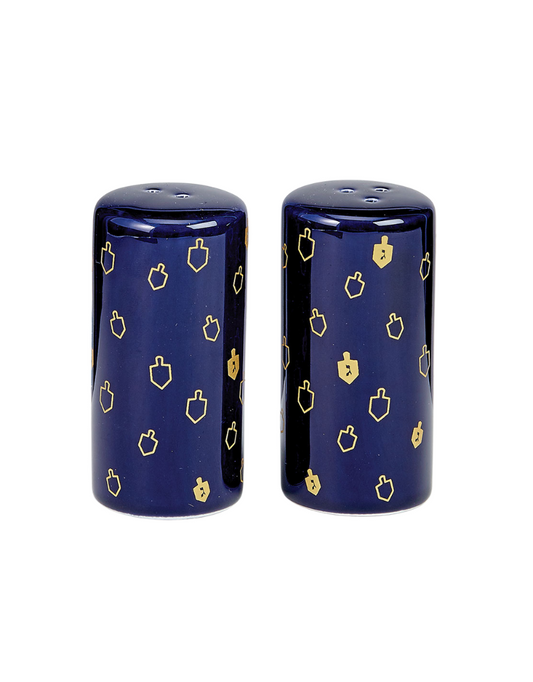 Navy & Gold Chanukah Salt & Pepper Set