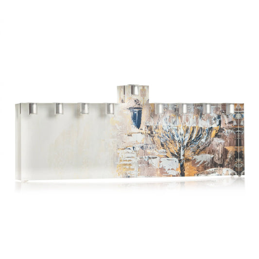 Painted Jerusalem Acrylic Menorah