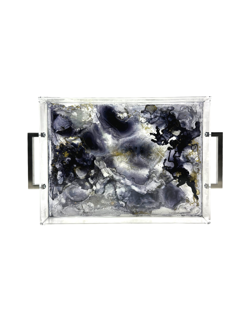 Black & Gold Abstract Tray