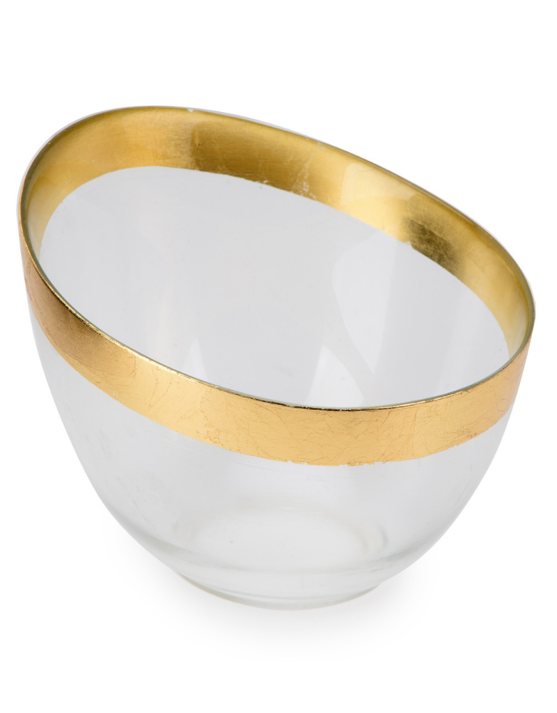 Asymmetrical Gold Rimmed Bowl