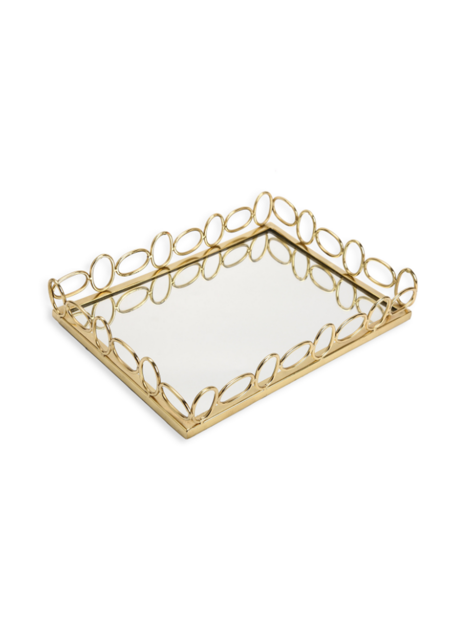 Gold Chain Mirror Tray