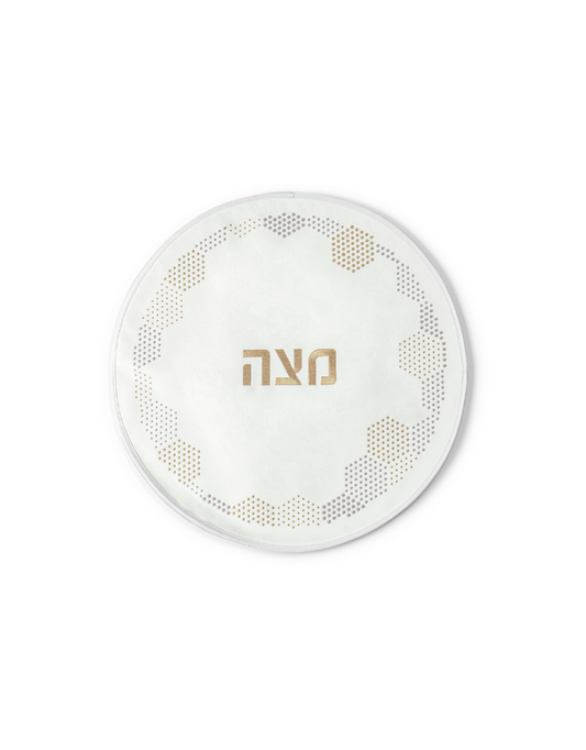 Hexagon Dot Leather Matzah Cover