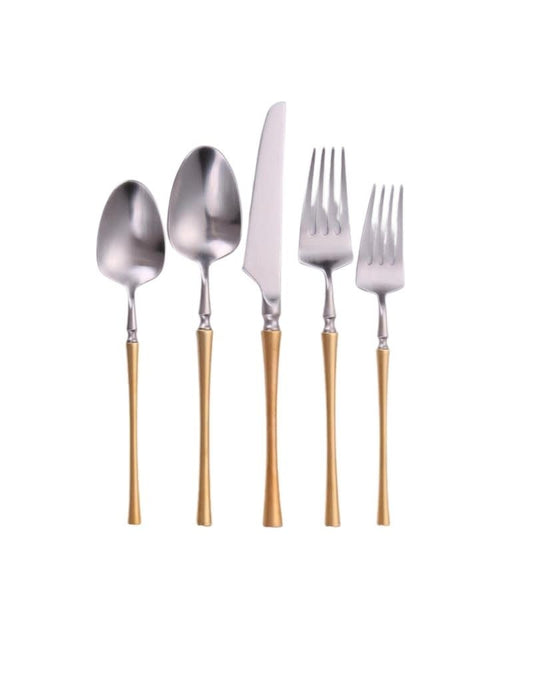 Irene Gold & Silver Flatware 20 Piece Set