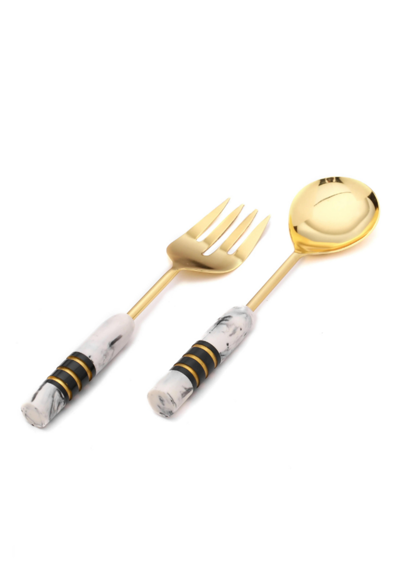 Marble Resin & Gold Servers