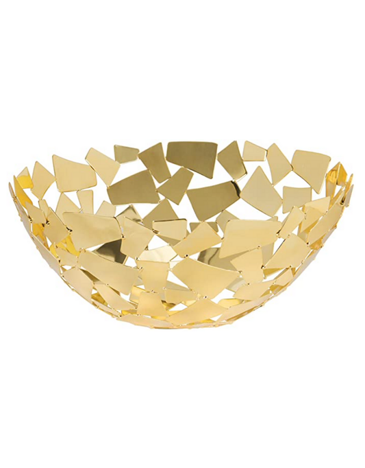 Golden Facets Round Basket