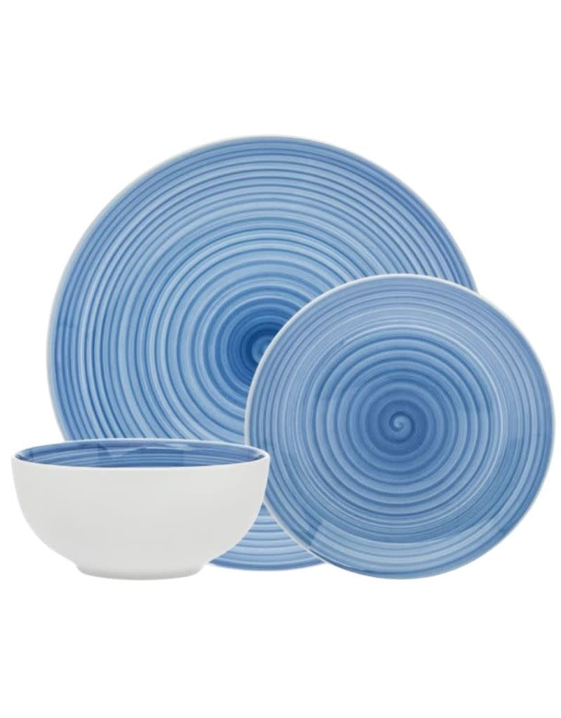 Spiral Blue 12 Piece Dinnerware Set