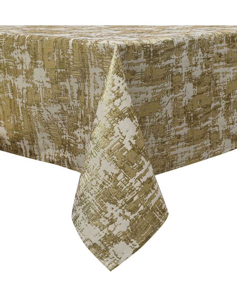 Jacquard Tablecloth Abstract Beige Gold #1224