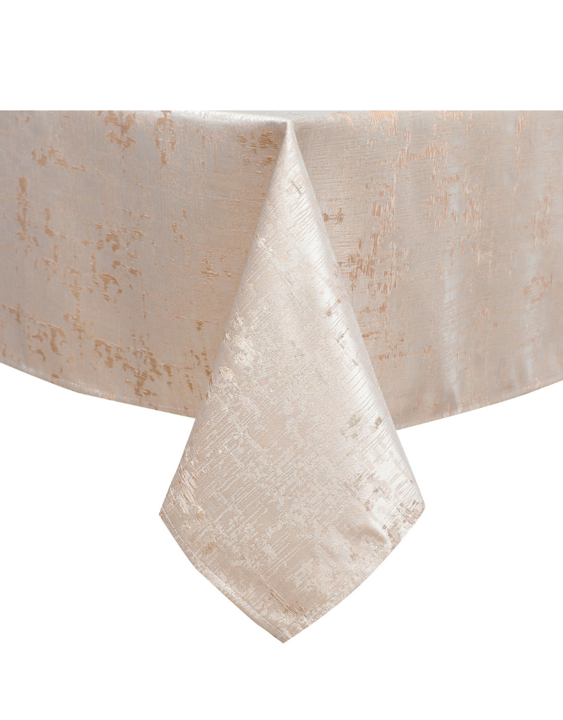 Jacquard Champagne Pink & Gold Tablecloth #1312