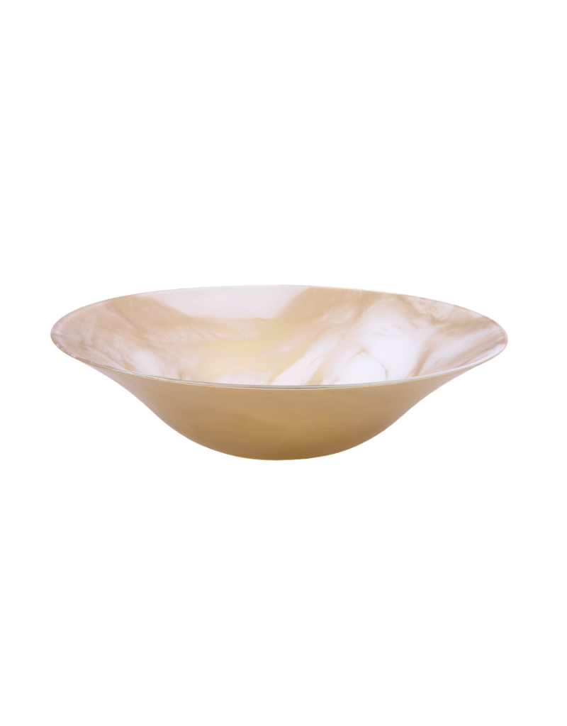 White Gold Marble Salad Bowl
