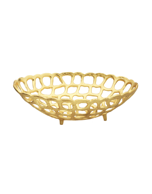 Oval Gold Looped Bread Basket