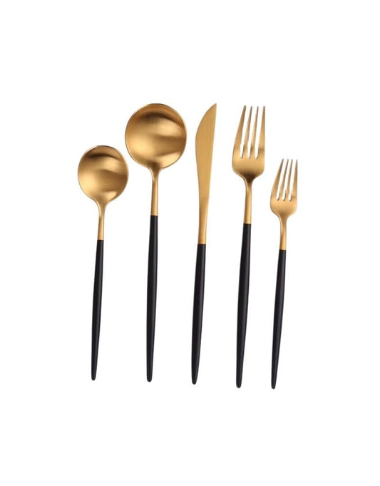 Vera Two Tone Black & Gold 20 Piece Set