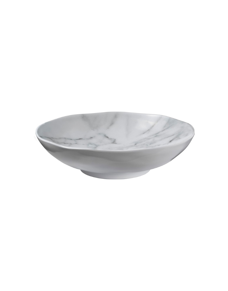 White Marble Melamine Serving Bowl